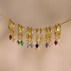 Blue Zircon Drop Huggies Silver 18K Gold Plated