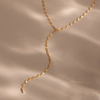 Sparkling Diamond Lariat Necklace Silver 18K Gold Plated