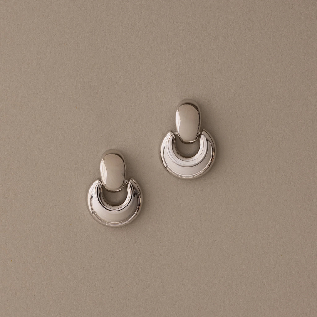 Eclipse Dome Studs Silver 18K Gold Plated