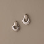 Eclipse Dome Studs Silver 18K Gold Plated