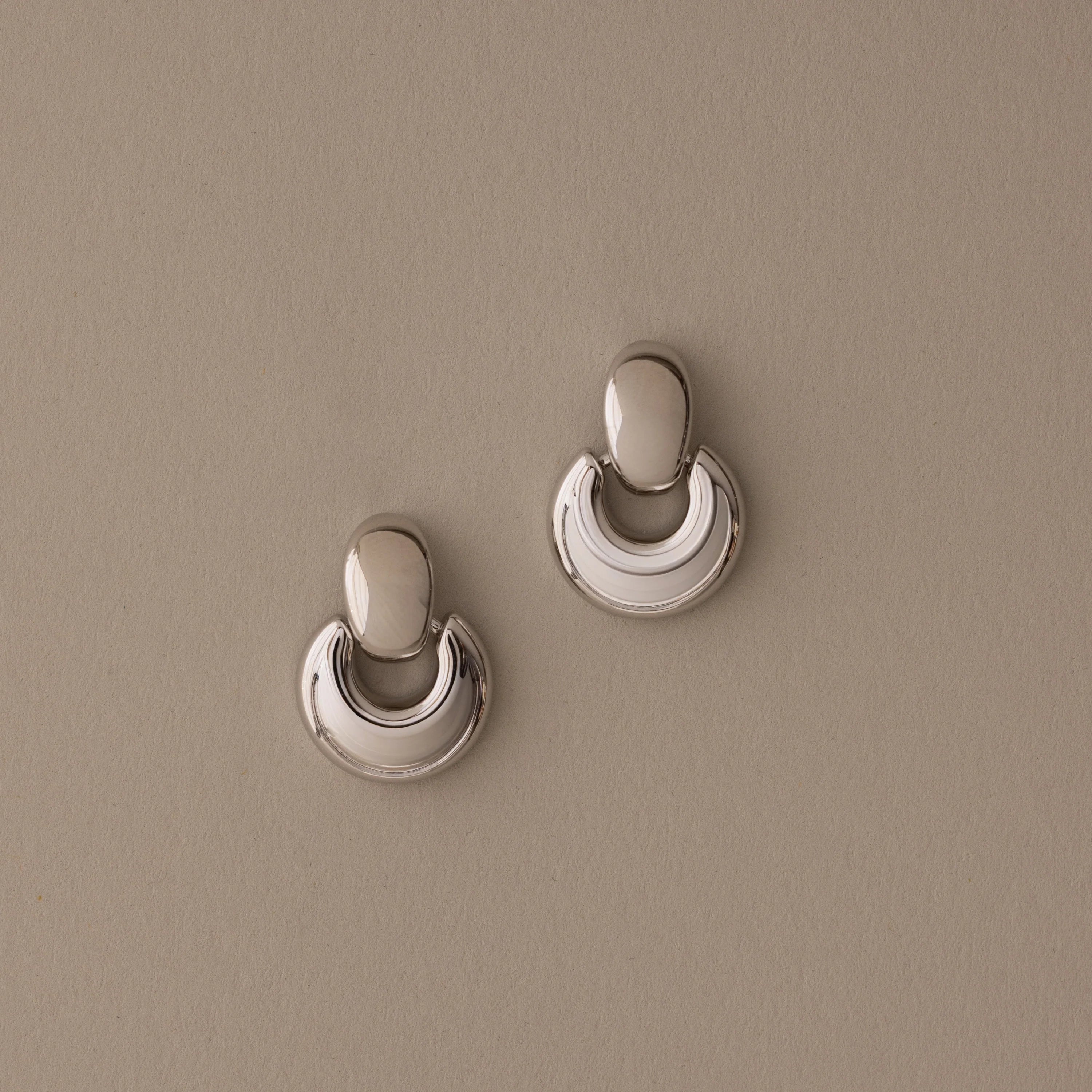 Eclipse Dome Studs Silver 18K Gold Plated