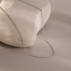 Dainty Paperclip Necklace in Silver Silver 18K Gold Plated