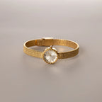 Round Braided Timepiece Silver 18K Gold Plated