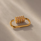 Opal Carabiner Clasp Silver 18K Gold Plated