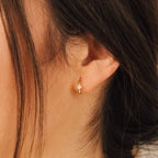 Diamond Athena Huggies Silver 18K Gold Plated