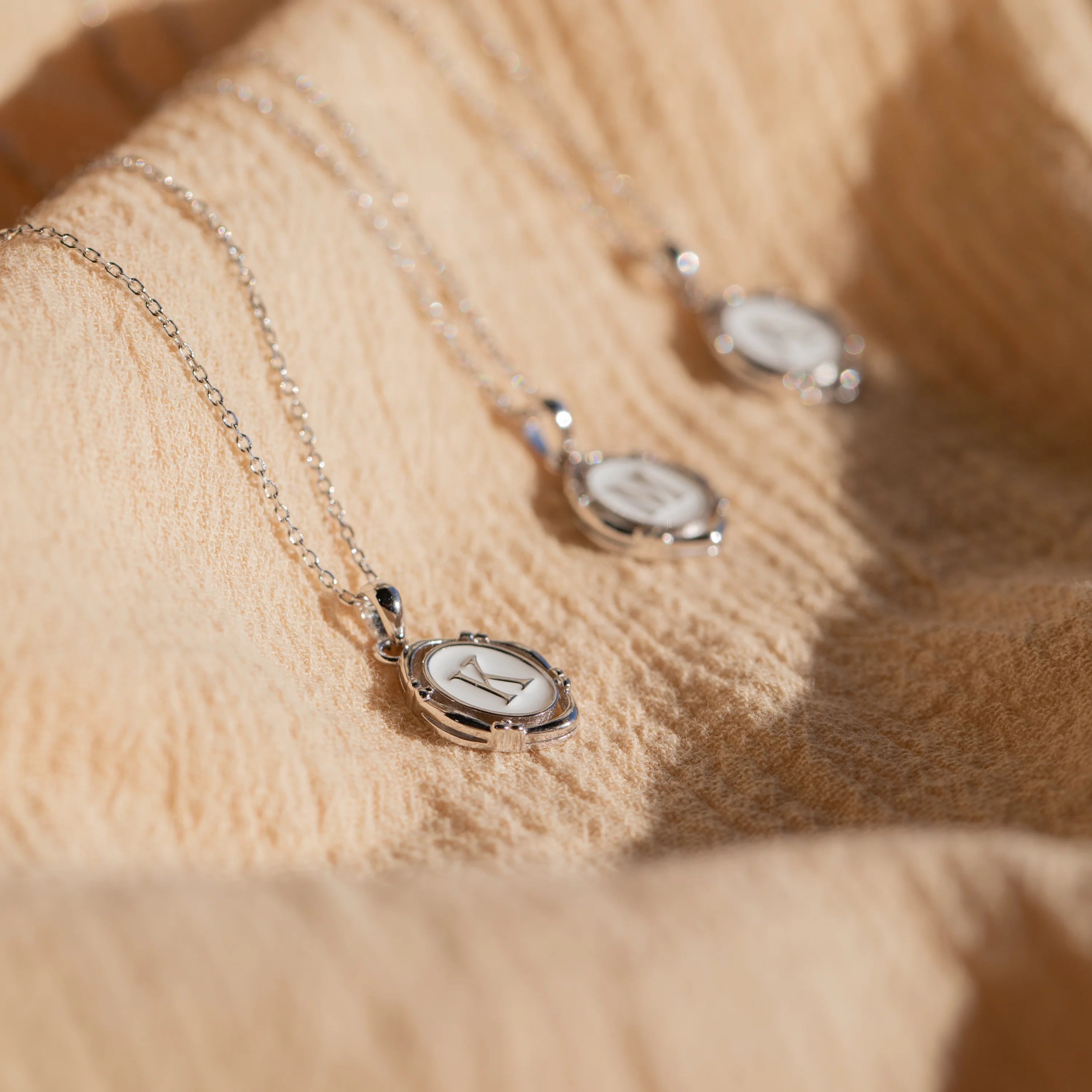 Initial Pendant Necklace Silver 18K Gold Plated