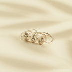 Birth Flower Oval Ring Silver 18K Gold Plated