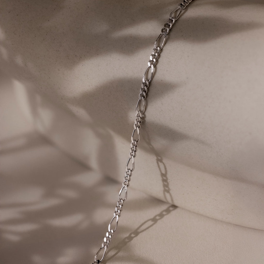 Figaro Bracelet Silver 18K Gold Plated