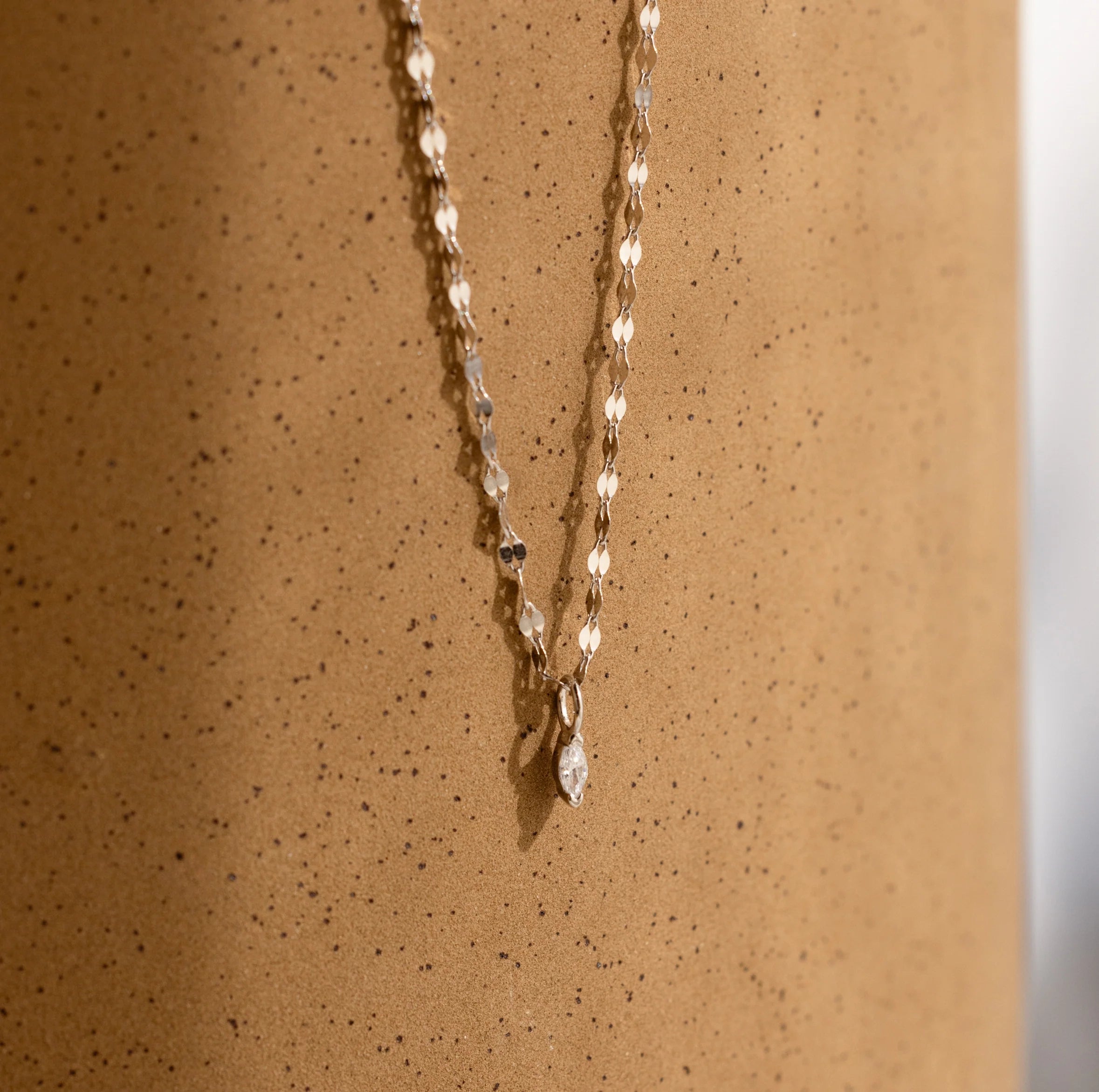 Marquise Diamond Pendant Necklace Silver 18K Gold Plated