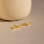 London Name Earrings Silver 18K Gold Plated