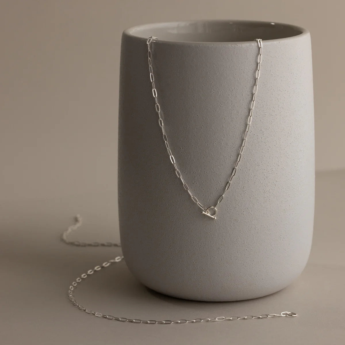 Dainty Link Chain Necklace Silver 18K Gold Plated