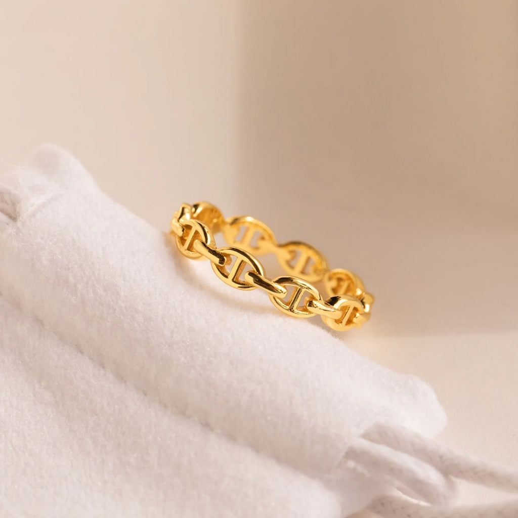 Reese Link Ring Silver 18K Gold Plated