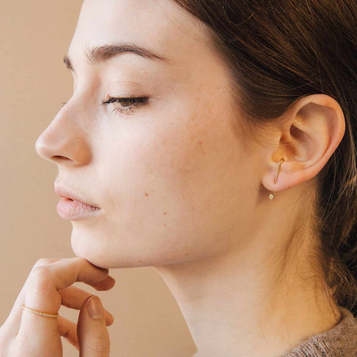 Dot Ear Jackets Silver 18K Gold Plated