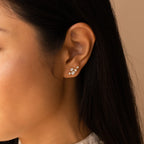 Seine Diamond Studs Silver 18K Gold Plated