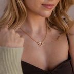 Rolo Heart Clasp Necklace Silver 18K Gold Plated