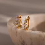 Lace Diamond Hoops Silver 18K Gold Plated