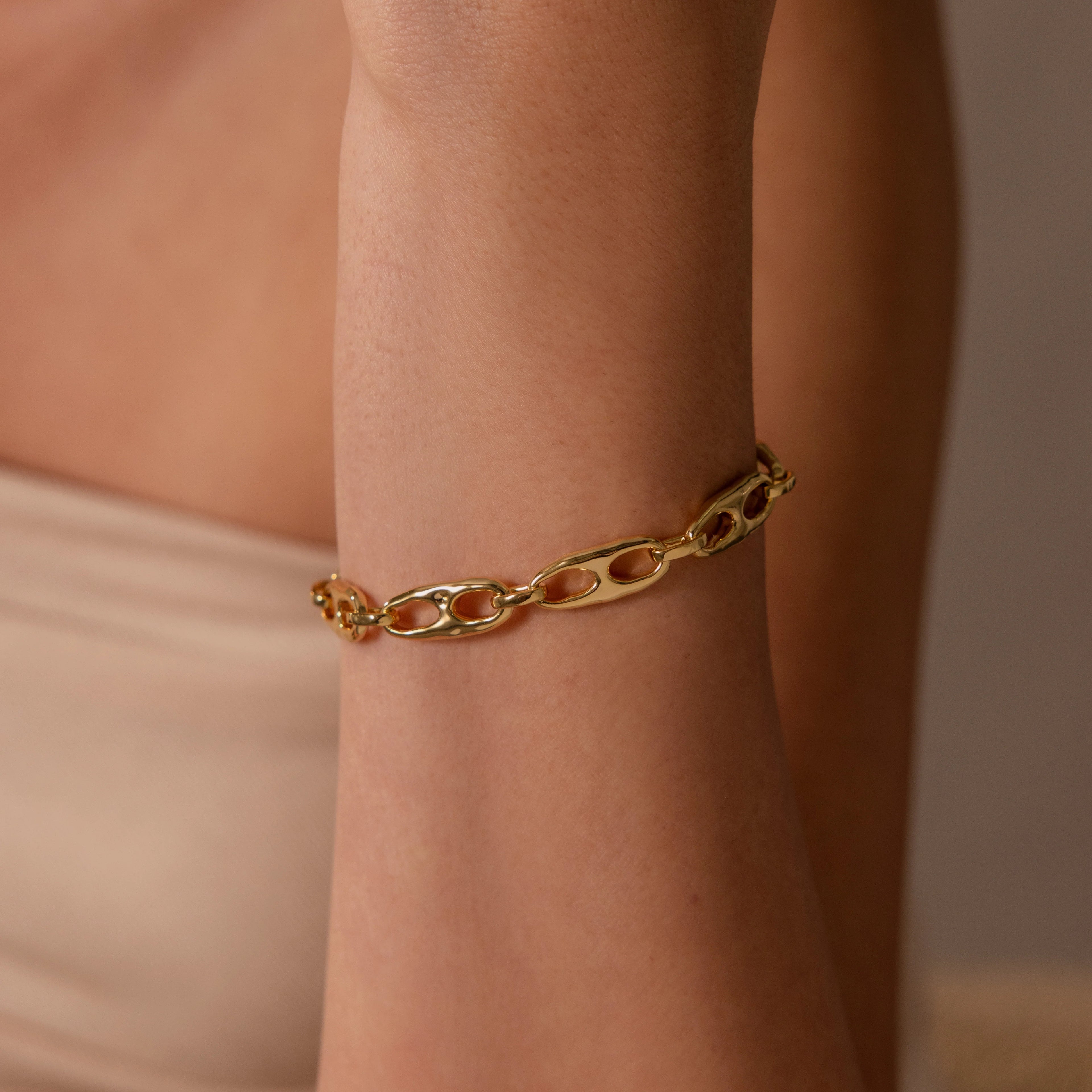 Organic Mariner Chain Bracelet Silver 18K Gold Plated