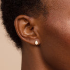 Opal Teardrop Studs Silver 18K Gold Plated