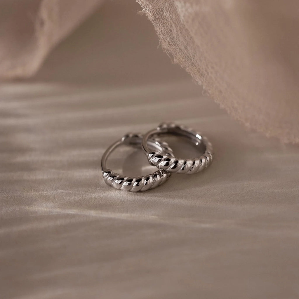 Thea Twisted Huggies Silver 18K Gold Plated