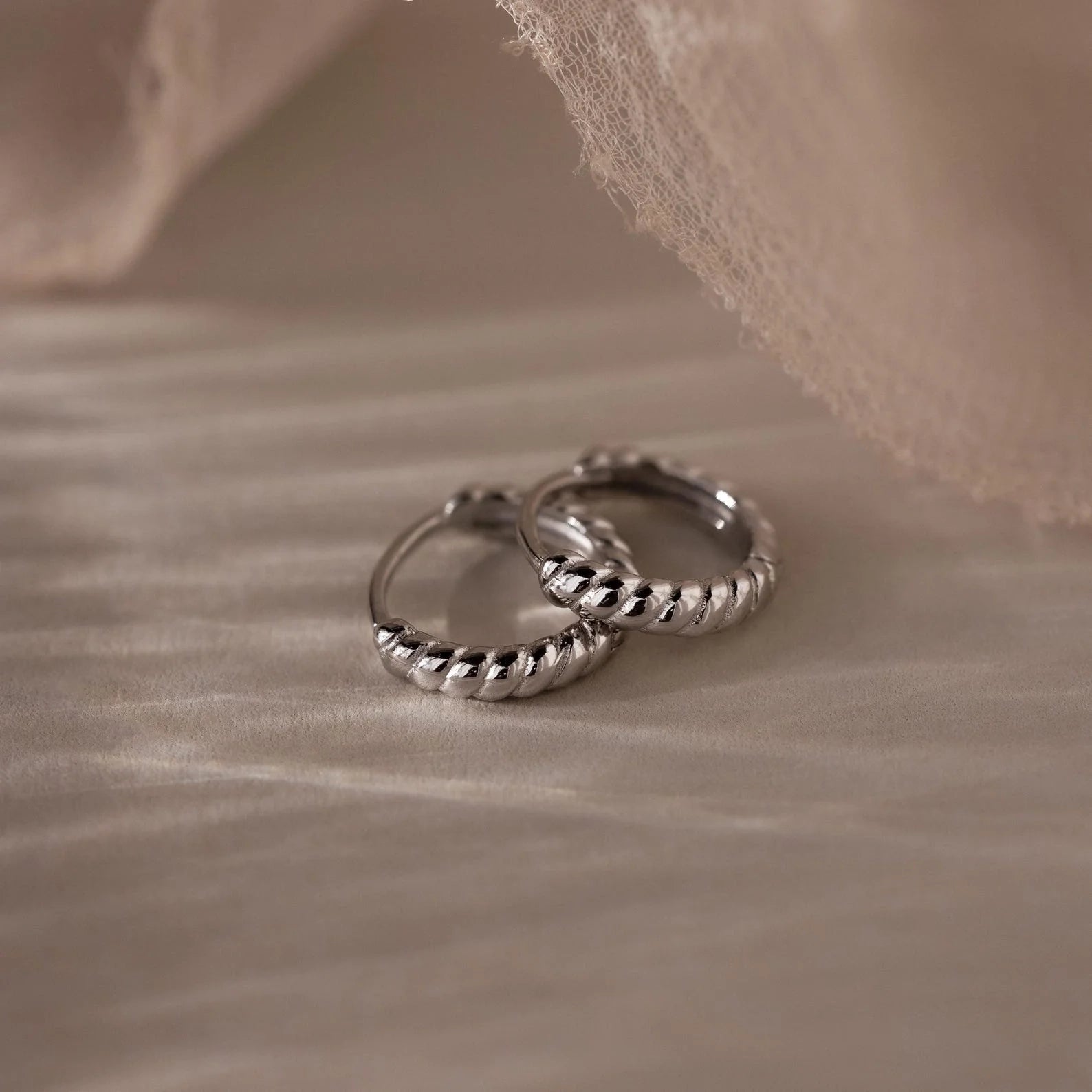 Thea Twisted Huggies Silver 18K Gold Plated
