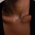 Sun & Moon Eternity Necklace Silver 18K Gold Plated