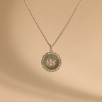 Jade Dragon Fortune Necklace   Silver 18K Gold Plated