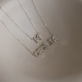 Pave Name Necklace Silver 18K Gold Plated