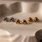 Rope Knot Studs in Mixed Metal Silver 18K Gold Plated