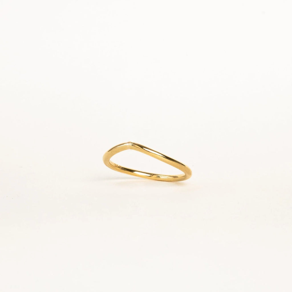 Dainty Wave Band Silver 18K Gold Plated