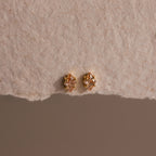 Topaz Flatback Studs Silver 18K Gold Plated