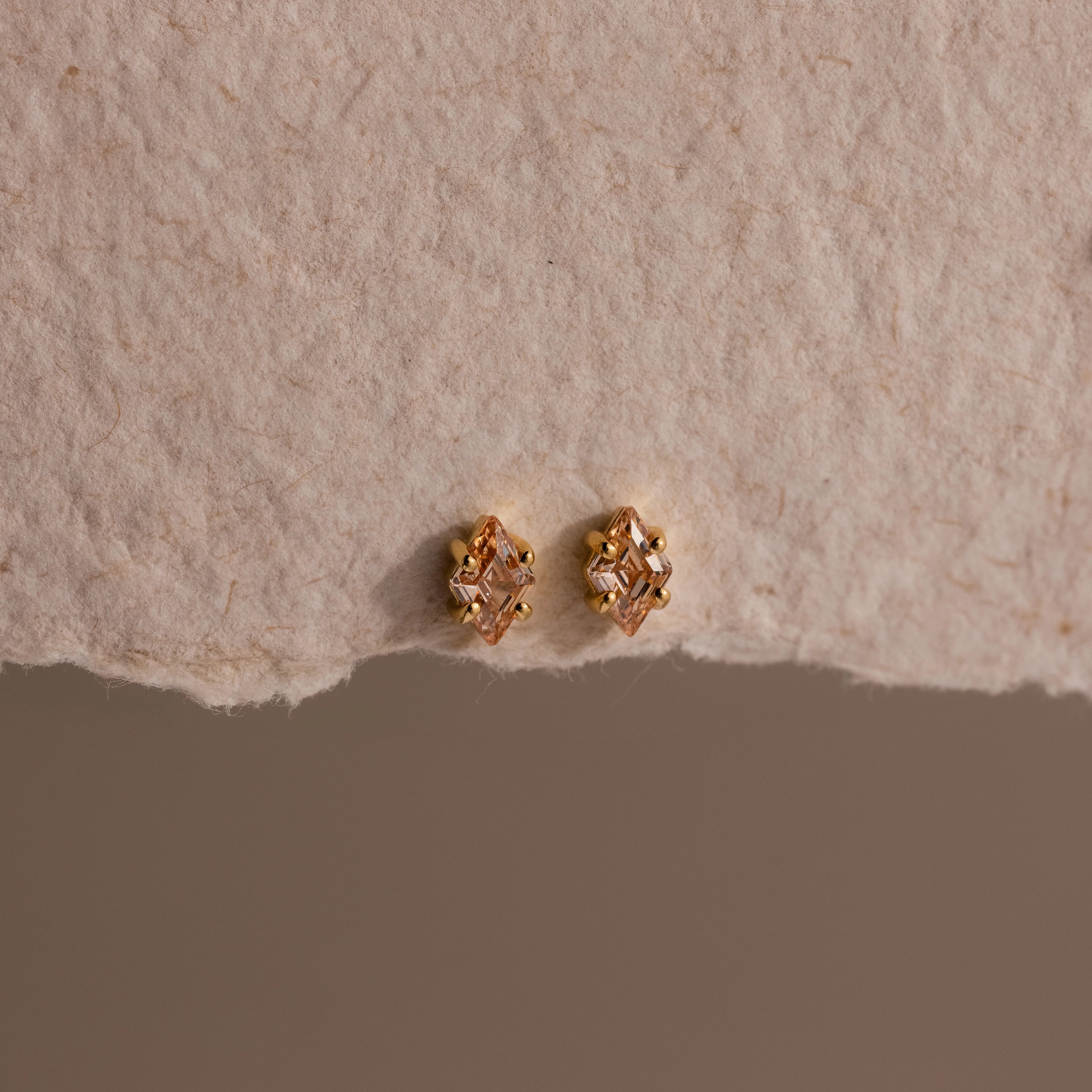 Topaz Flatback Studs Silver 18K Gold Plated
