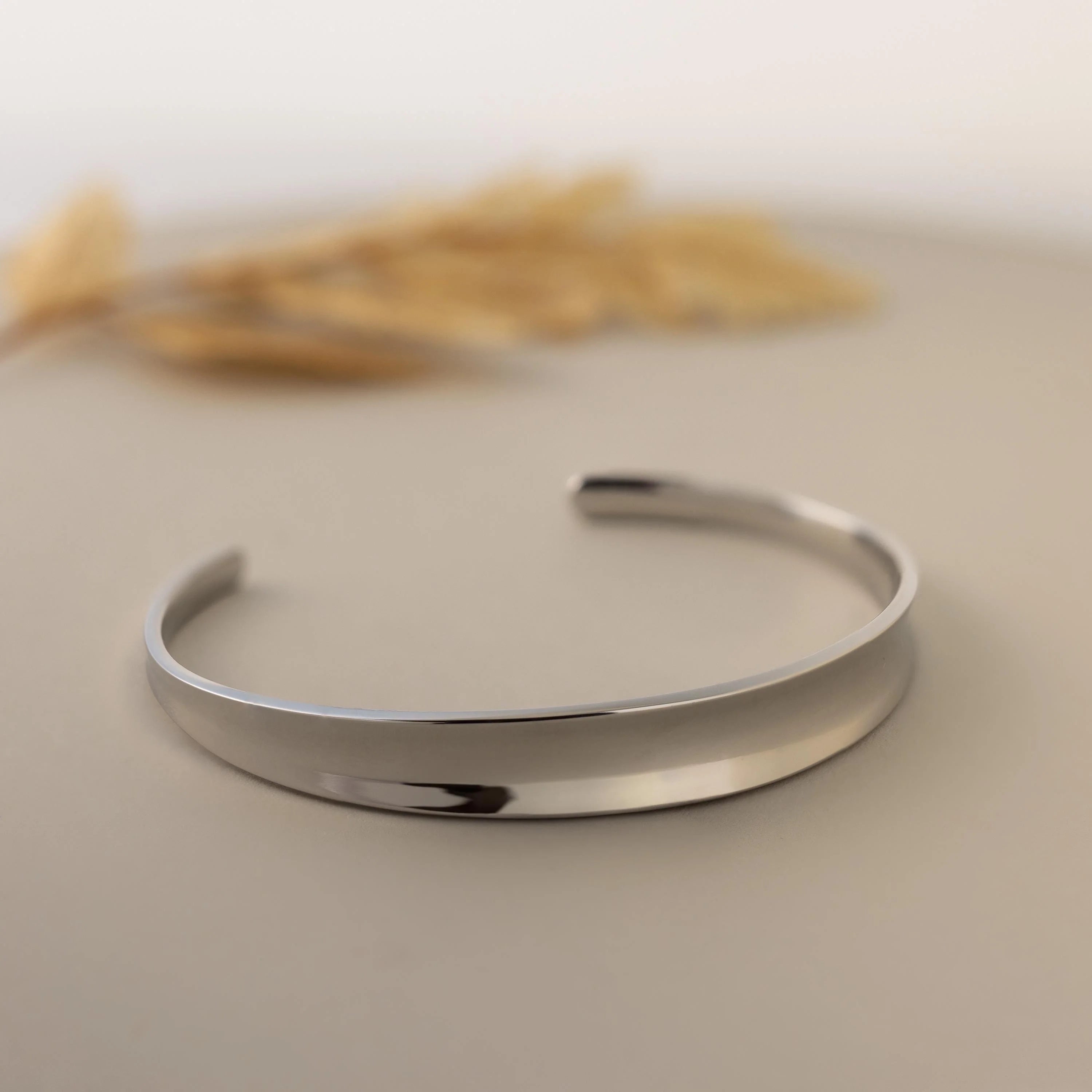 Dome Cuff Bracelet Silver 18K Gold Plated