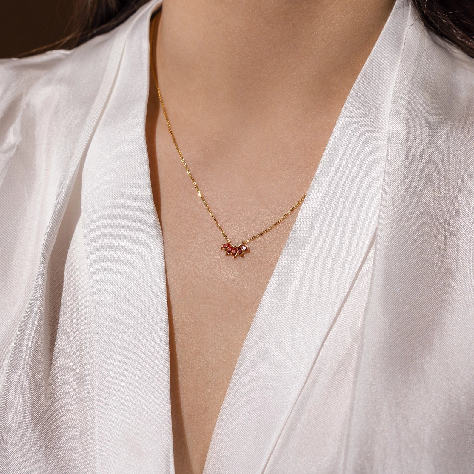 Personalized Marquise Birthstone Necklace