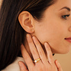 Trio Beaded Bar Studs Silver 18K Gold Plated