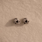 Rope Knot Studs Silver 18K Gold Plated