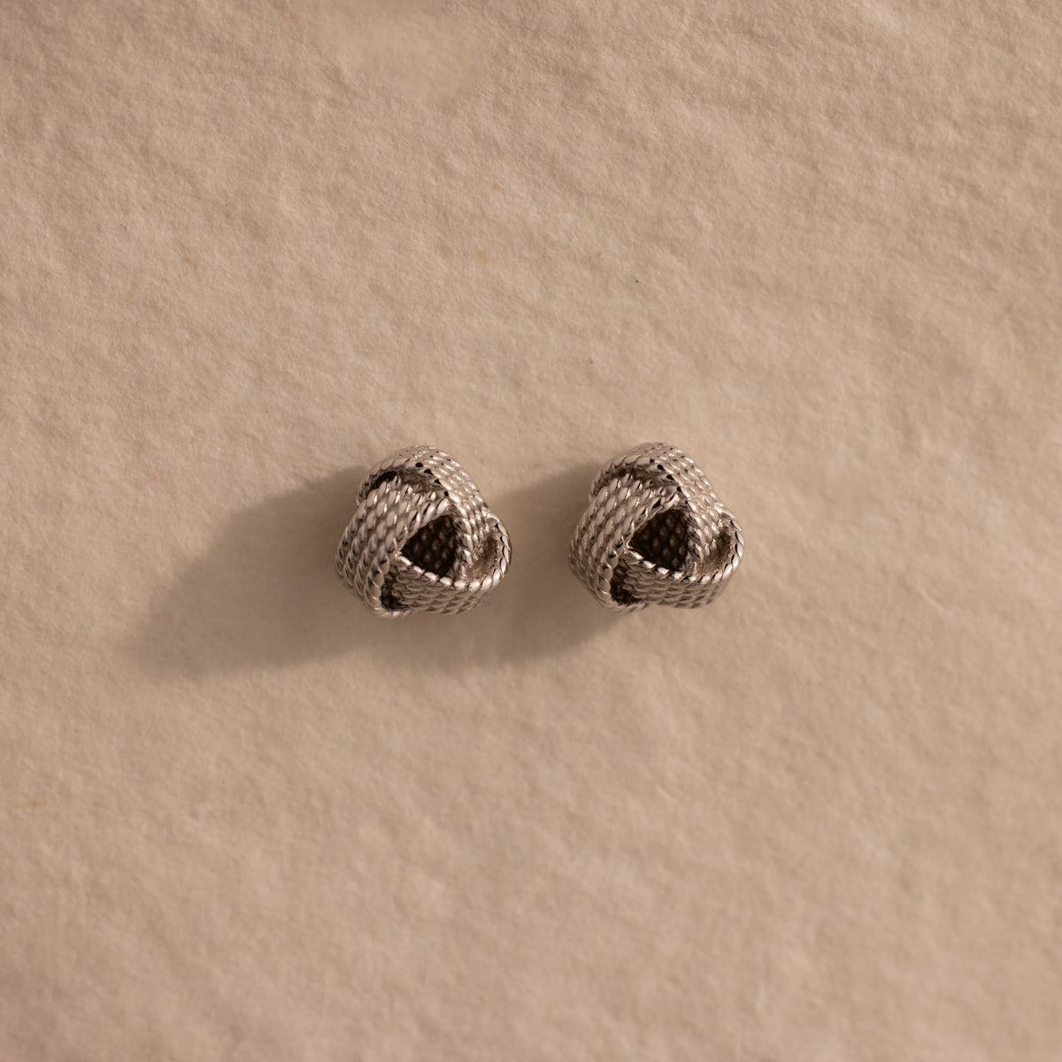 Rope Knot Studs Silver 18K Gold Plated