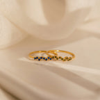Tiny Cluster Birthstone Ring Silver 18K Gold Plated
