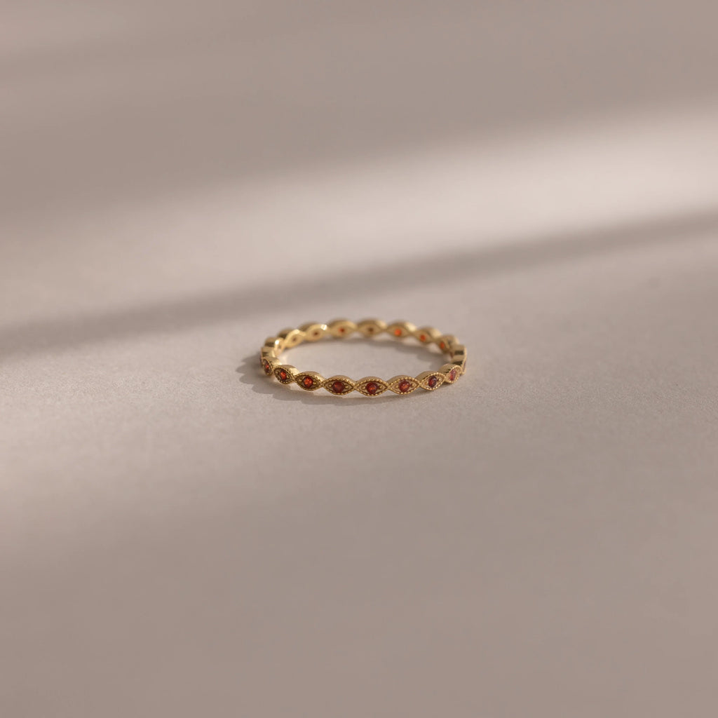 Dainty Marquise Birthstone Ring Silver 18K Gold Plated