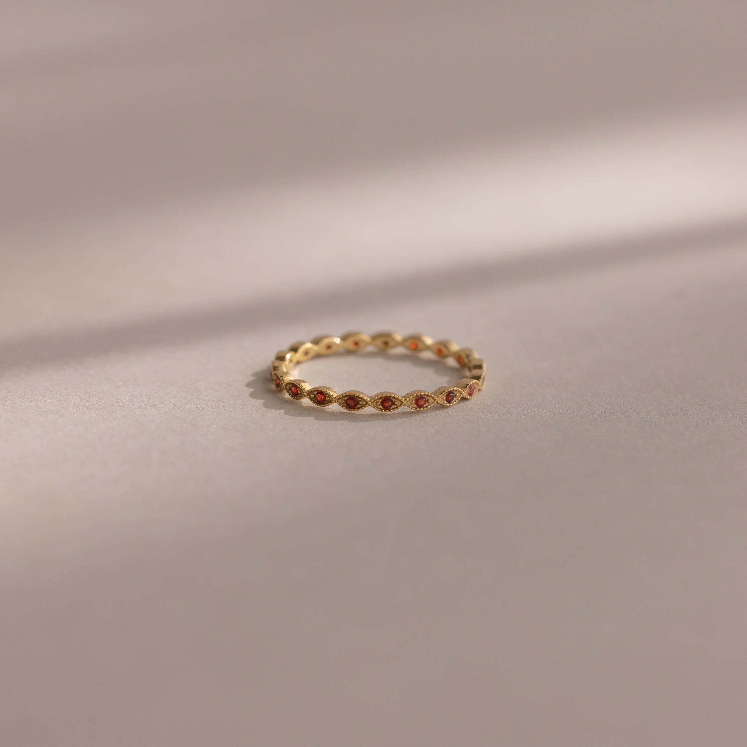 Dainty Marquise Birthstone Ring Silver 18K Gold Plated