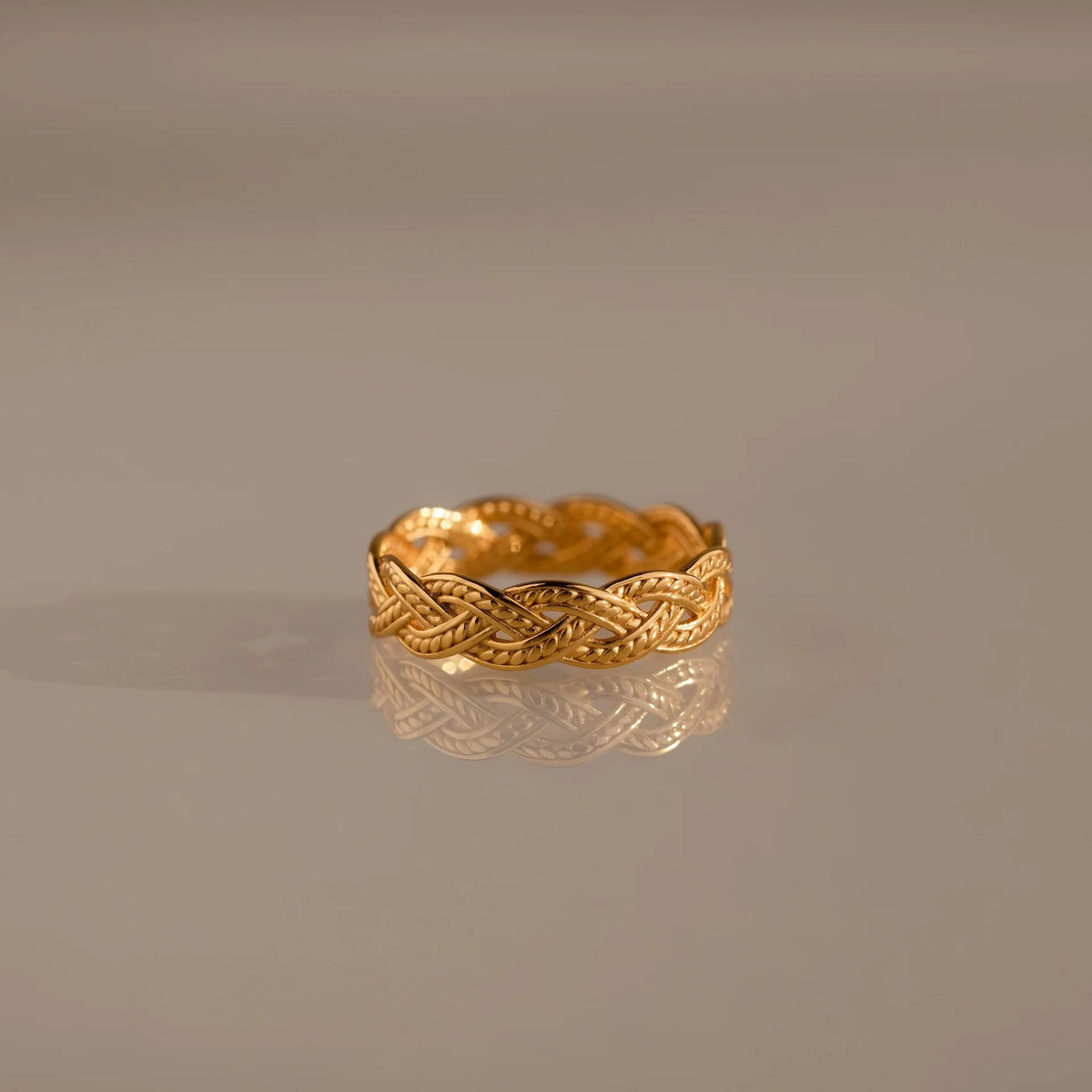 Woven Ring Silver 18K Gold Plated