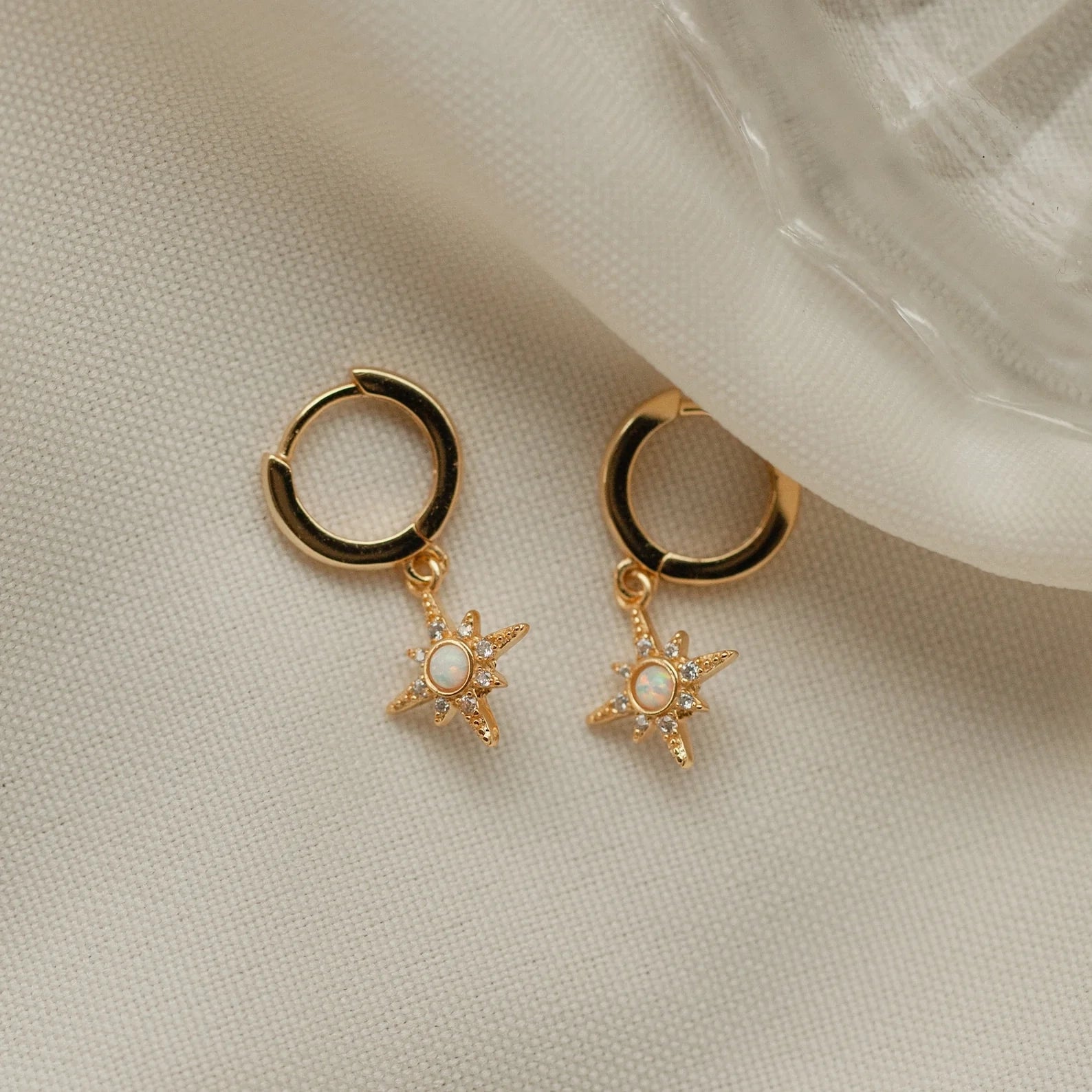 Starburst Huggies Silver 18K Gold Plated