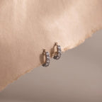 Elise Diamond Huggies Silver 18K Gold Plated