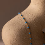 Ocean Beaded Hand Chain Bracelet Silver 18K Gold Plated