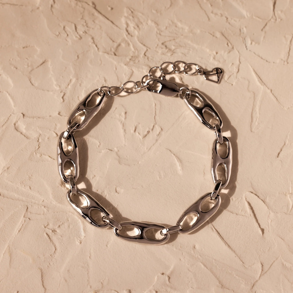 Organic Mariner Chain Bracelet Silver 18K Gold Plated