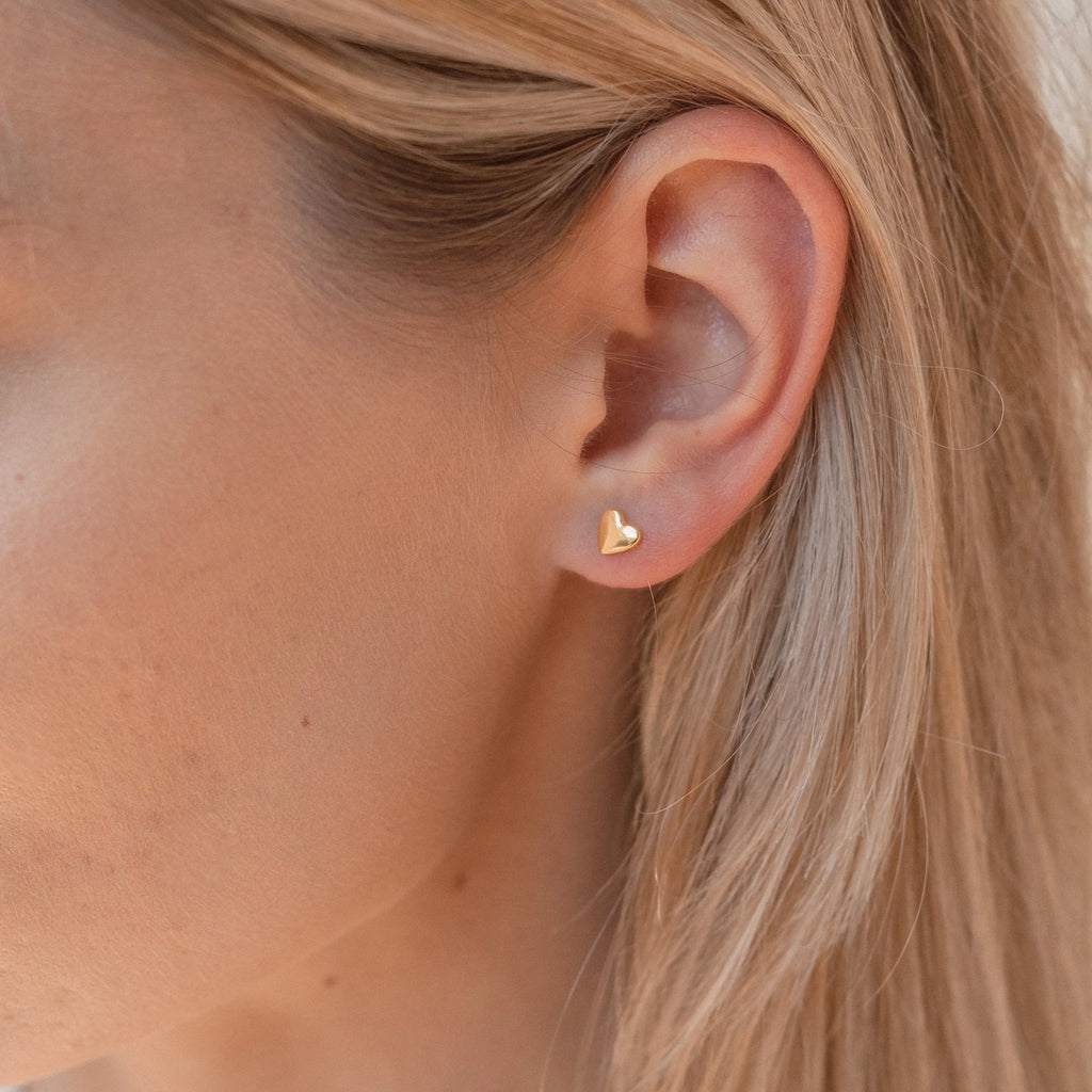 Classic Heart Studs Silver 18K Gold Plated