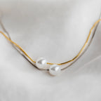 Freshwater Pearl Necklace Silver 18K Gold Plated