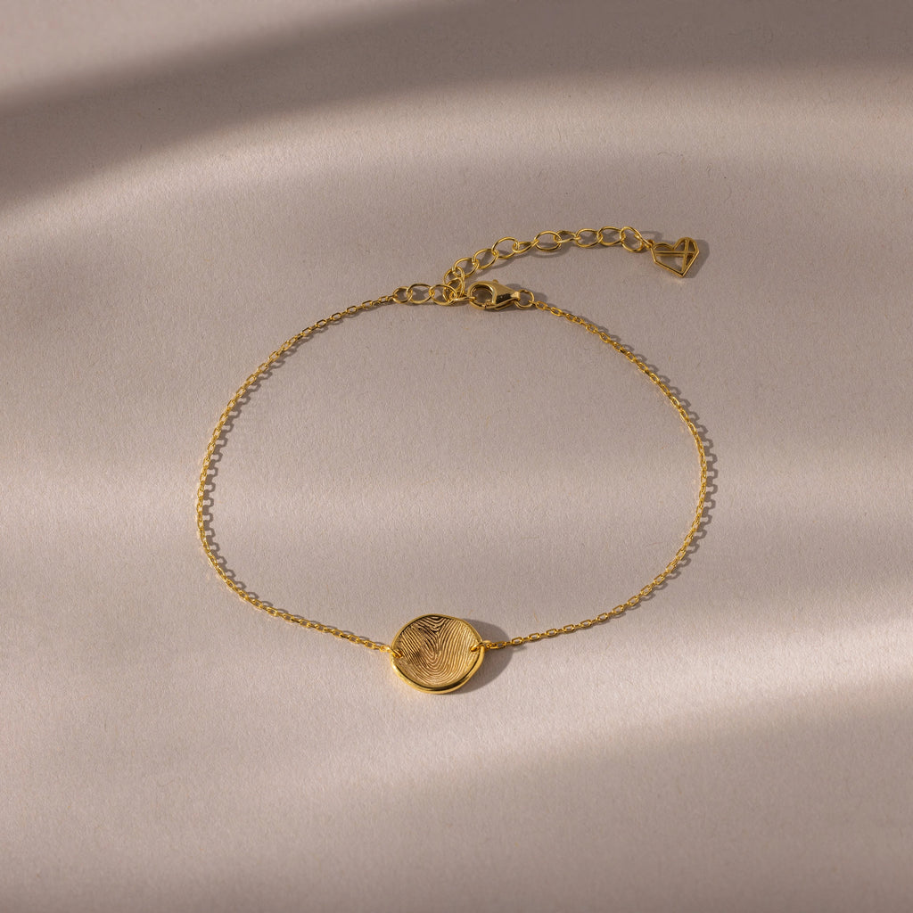 Dainty Fingerprint Bracelet Silver 18K Gold Plated