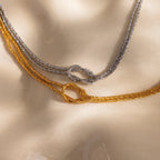 Rope Knot Chain Bracelet Silver 18K Gold Plated