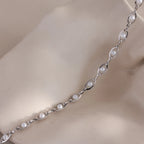 Eternity Pearl Links Anklet Silver 18K Gold Plated