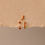 Garnet Earring Trio Set Silver 18K Gold Plated